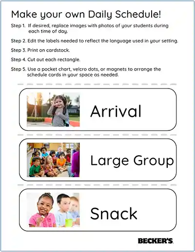 Daily Schedule Wide Image Examples