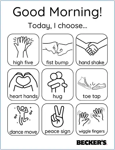 Morning Routine Choice Board Black & White