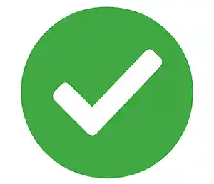 Green circle with a white check mark