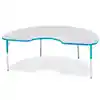 "Rainbow Accents® KYDZ Gray Top Activity Tables, Kidney 48"" x 72"", Elementary 15"" - 24"", Teal"