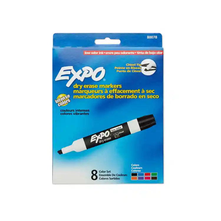 Expo Low Odor Dry-Erase Markers, 8 Color Set