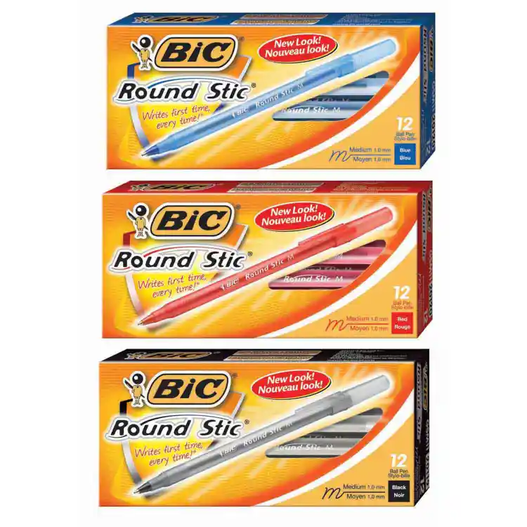 Bic® Medium Point Round Stic® Pens