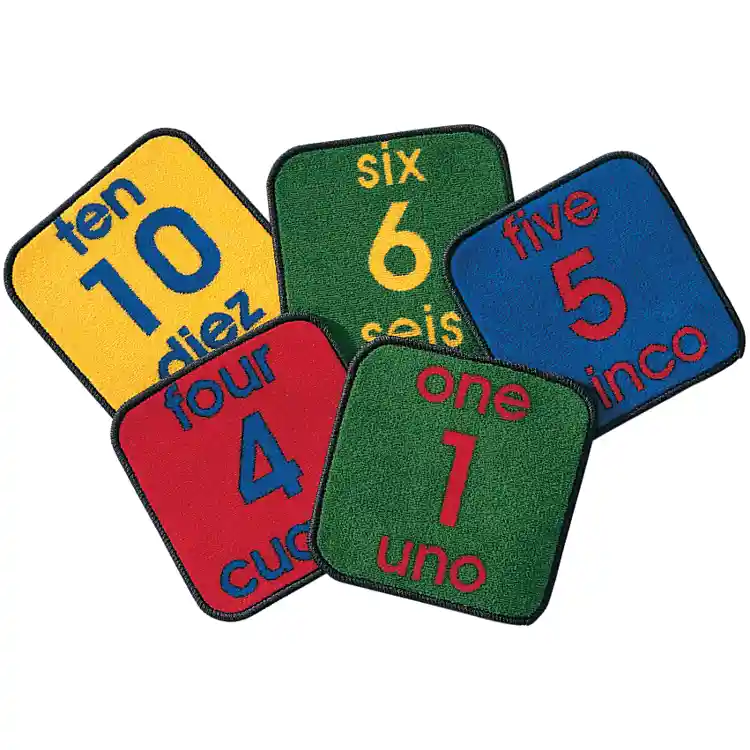 Bilingual Number Classroom Rug Squares