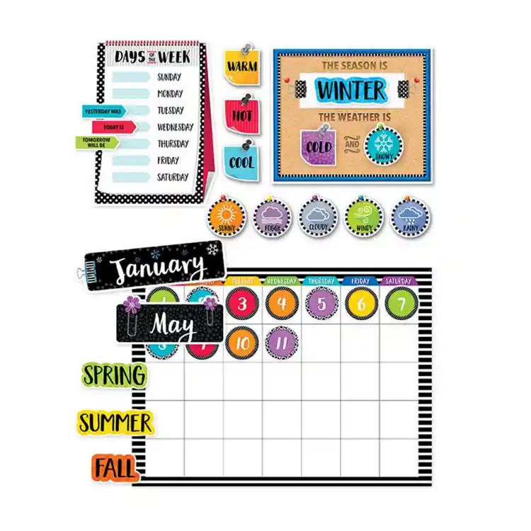 Bold & Bright Calendar Bulletin Board Set