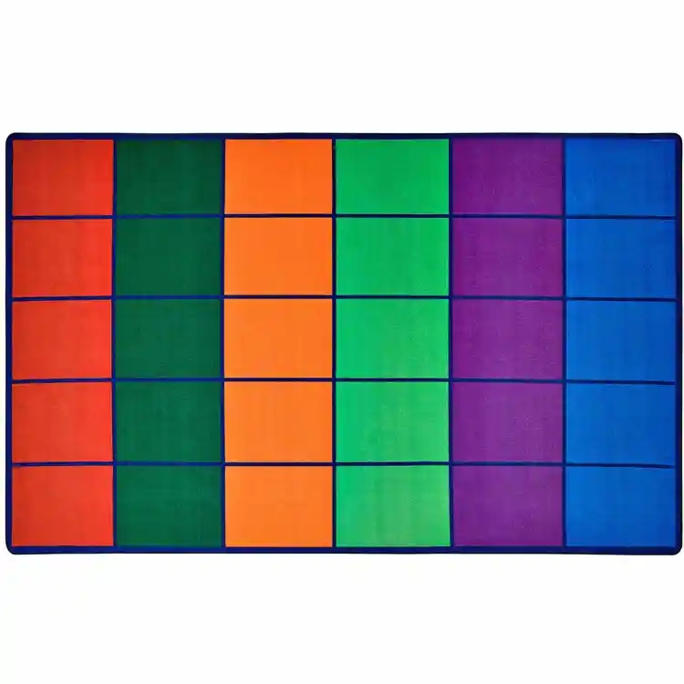 Colorful Rows Seating Classroom Rug