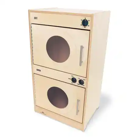 Contemporary Washer & Dryer Set, Natural