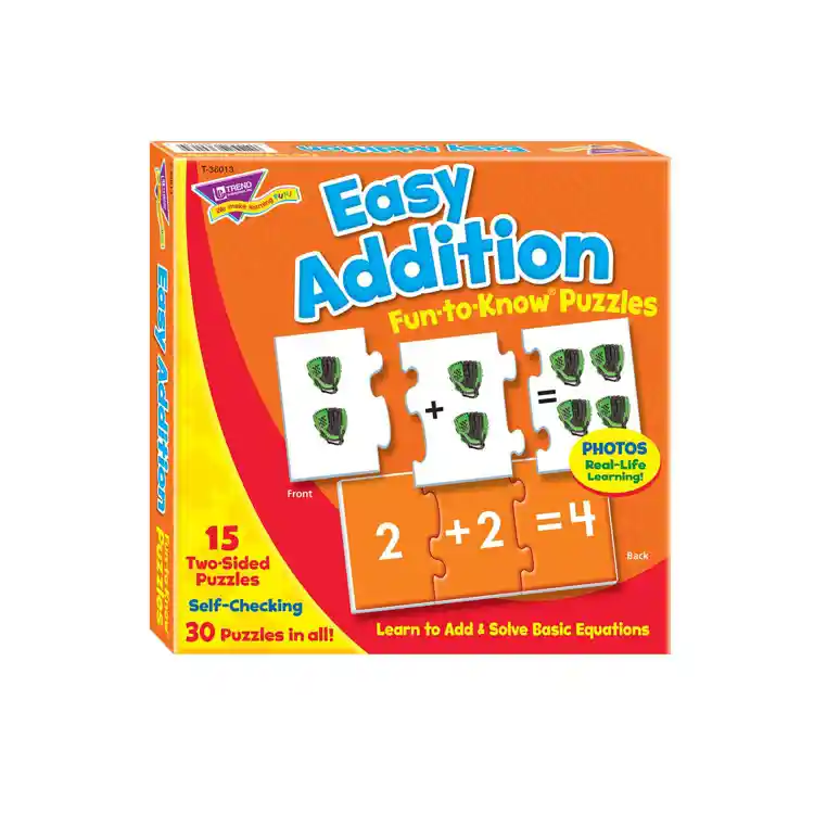 Easy Addition Fun-to-Know® Puzzles