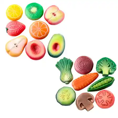 Fruit & Vegetable Sensory Play Stones Set
