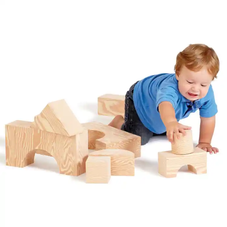Jumbo Foam Edu-Blocks, Natural Wood