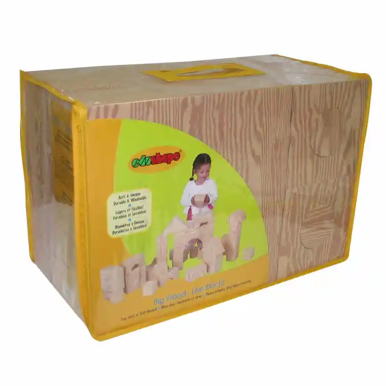 Jumbo Foam Edu-Blocks, Natural Wood