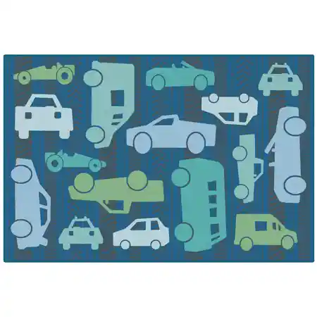 KID$ Value Plus Classroom Rugs™, All Autos Rectangle 6' x 9'