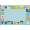 KIDSoft™ Alphabet Blocks Border Classroom Rug, Tranquil Colors