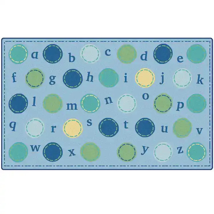 KIDSoft™ Alphabet Dots Rug, Contemporary Colors Rectangle 8' x 12'