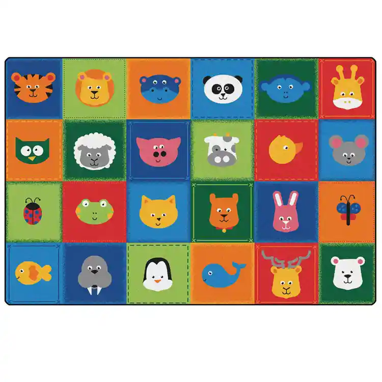 KIDSoft™ Animal Patchwork Rug, Primary Colors