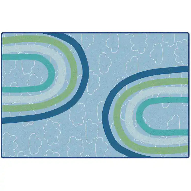 KIDSoft™ Large Rainbows Rug, Soft Colors