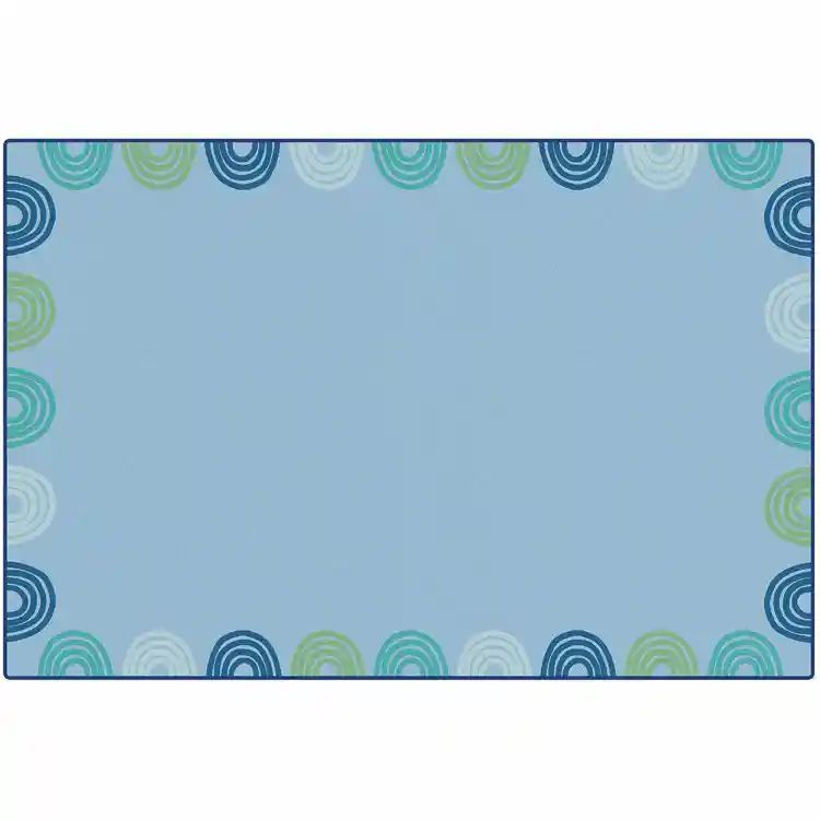KIDSoft™ Rainbows Border Rug, Soft Colors