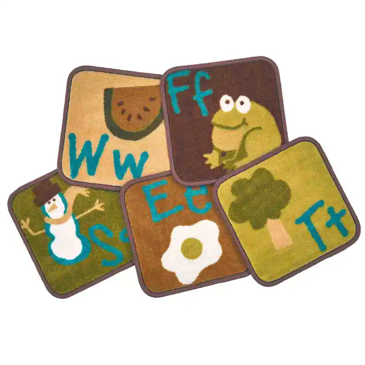 Learning Blocks Classroom Rug Squares, Nature's Colors