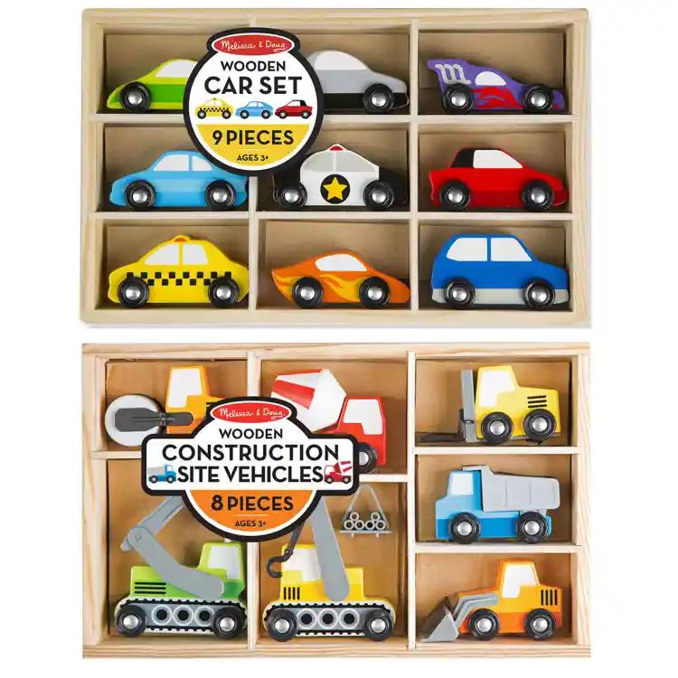 Melissa & Doug  Wooden Vehicle Set