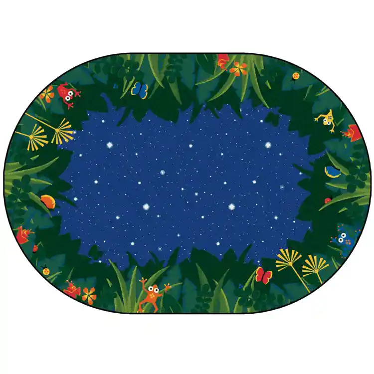 Peaceful Tropical Night Classroom Rug