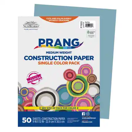Prang® Sunworks® Construction Paper, 9" x 12", Sky Blue