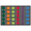 Seating Circles Classroom Rug, Grey Rectangle 8' x 12'