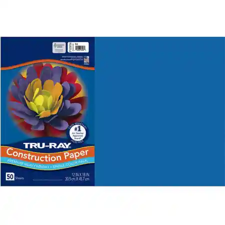 Tru-Ray® Construction Paper, 12" x 18", Blue