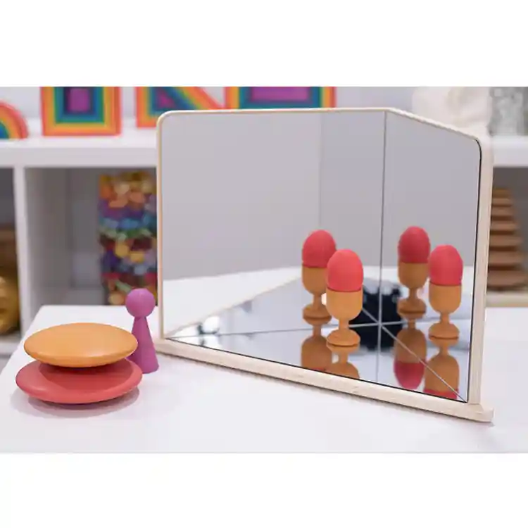 Wooden 4-Way Mirror