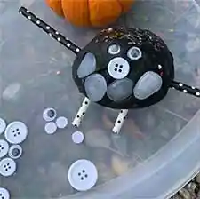 Creature made from dough and buttons