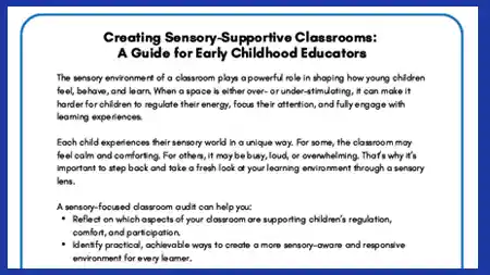 Learning Environment Sensory Audit